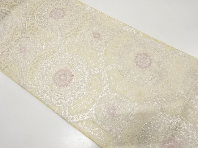 JAPANESE KIMONO / ANTIQUE FUKURO OBI / SILK / WOVEN ORIENT SARASA / BY HATTORI ORIMONO